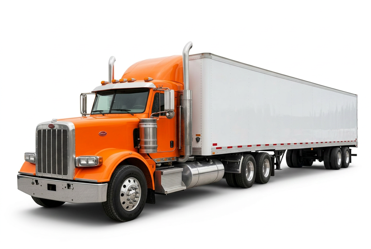 Orange semi-truck